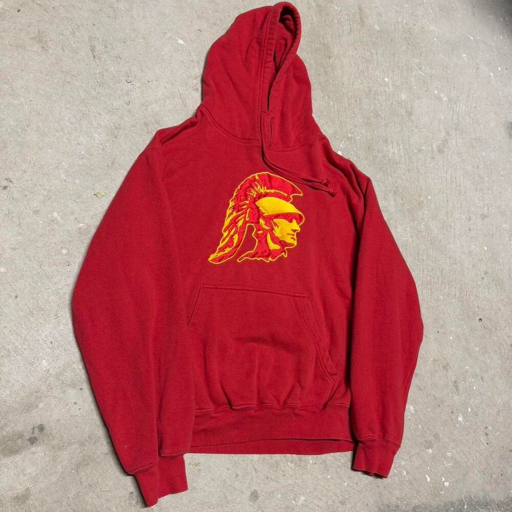 American-apparel Men's Red and Burgundy Hoodie